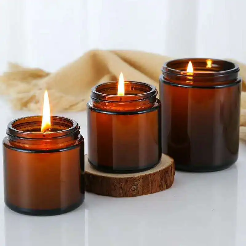 Amber Jar Candle - 6 adet 100/250 ml Amber Cam