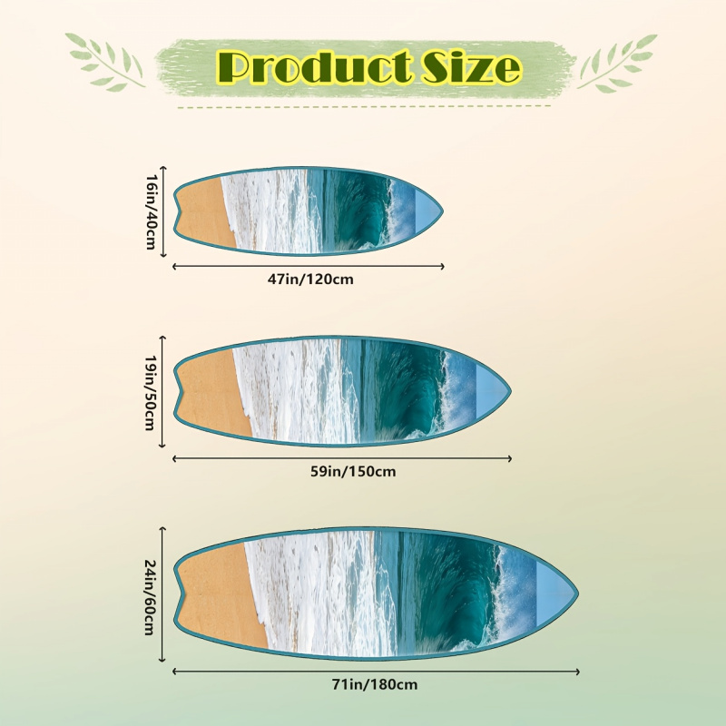 Home Fragrance Ocean Breeze - VIKAMA Sörf Tahtası Şekilli Halı Dalga