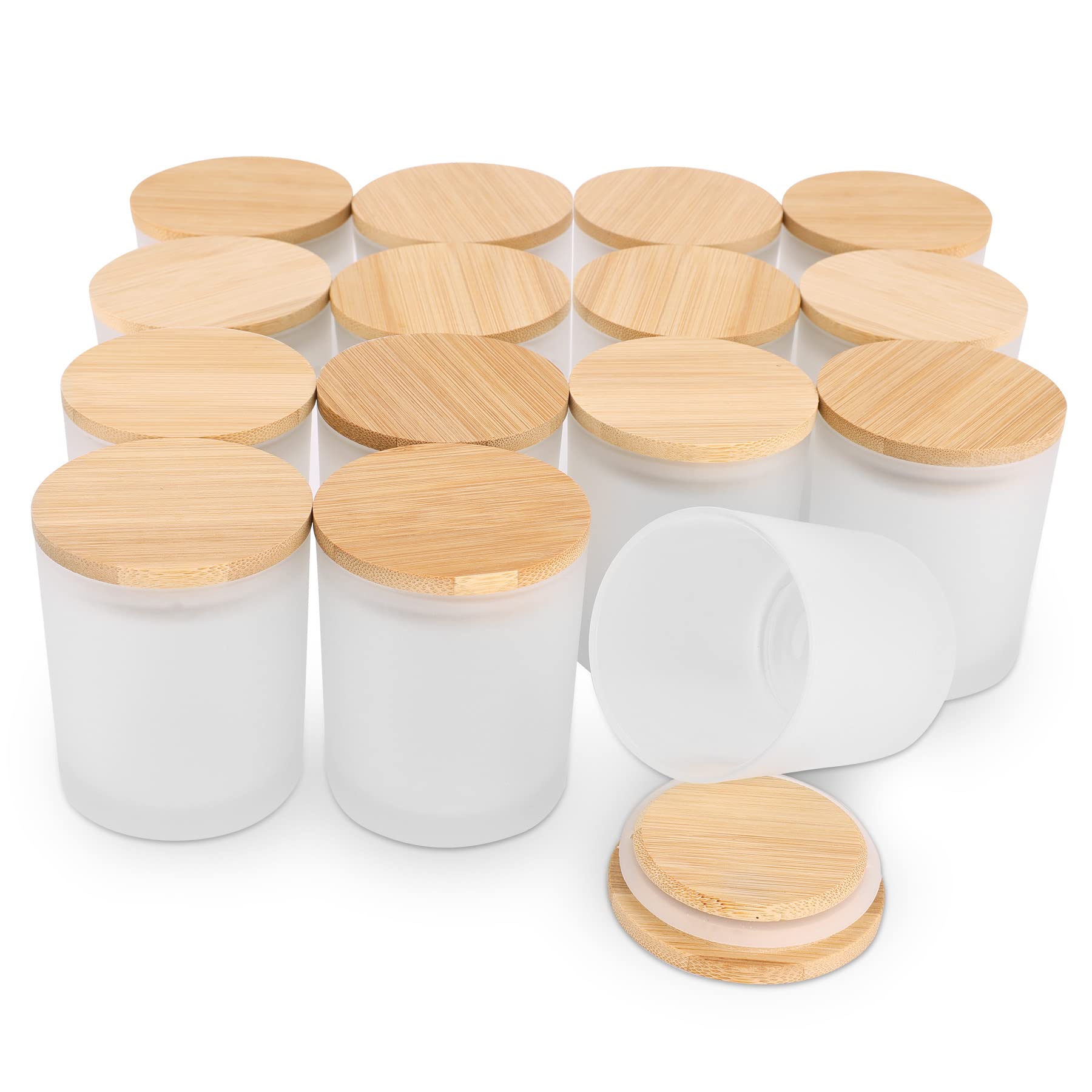 Amber Jar Candle - 6-Pack 6OZ buzlu Amber cam mum