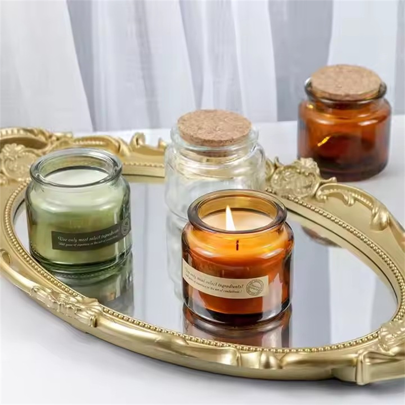 Amber Jar Candle - Ahşap kapak ile 60 adet DIY