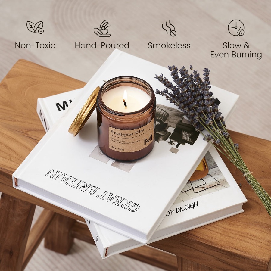 Ev için Okaliptüs Naneli Kokul - Amber Jar Candle incelemesi ve fiyatı