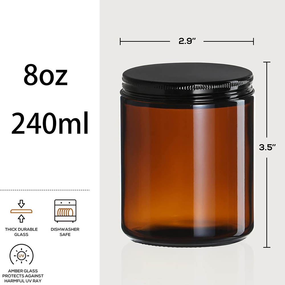 8oz Amber Cam Kavanozlar Siyah - Amber Jar Candle incelemesi ve fiyatı