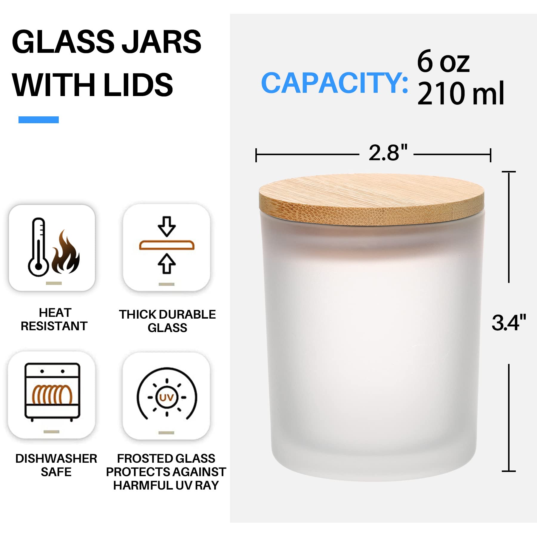 6-Pack 6OZ buzlu Amber cam mum - Amber Jar Candle incelemesi ve fiyatı